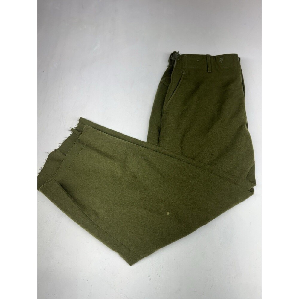 Vintage M-1951 trousers US ARMY wool green FIELD military pants Wide Leg Mens M